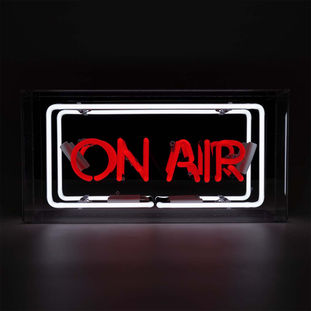 On Air - Glass Neon Acrylic Box Sign