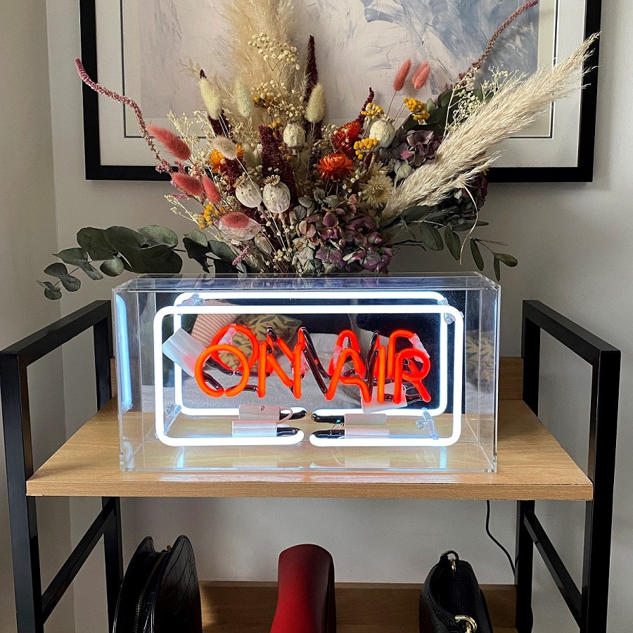 On Air - Glass Neon Acrylic Box Sign