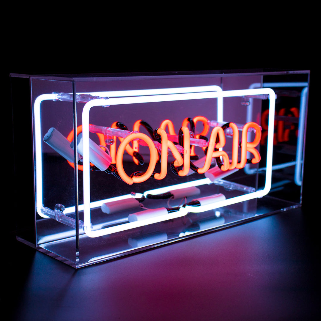 On Air - Glass Neon Acrylic Box Sign