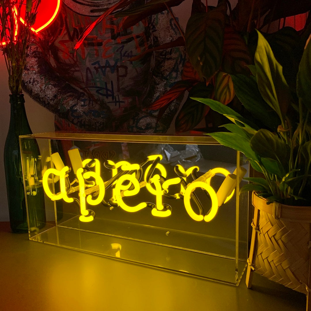 'Apero' Glass Acrylic Box Sign