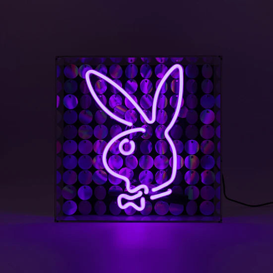 Playboy X - Disco Bunny - Glass Neon Acrylic Box Sign