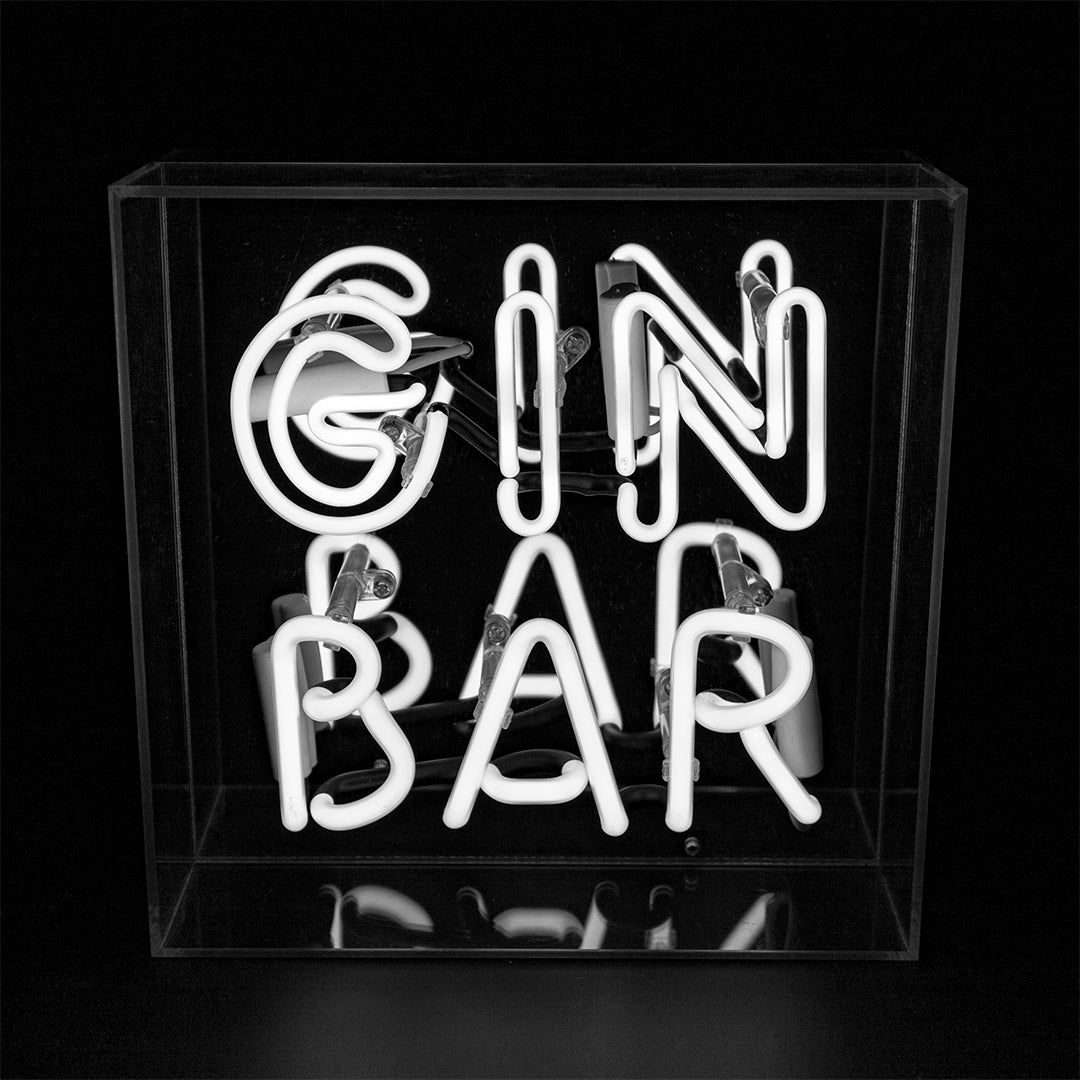 'GIN Bar' Glass Neon Sign