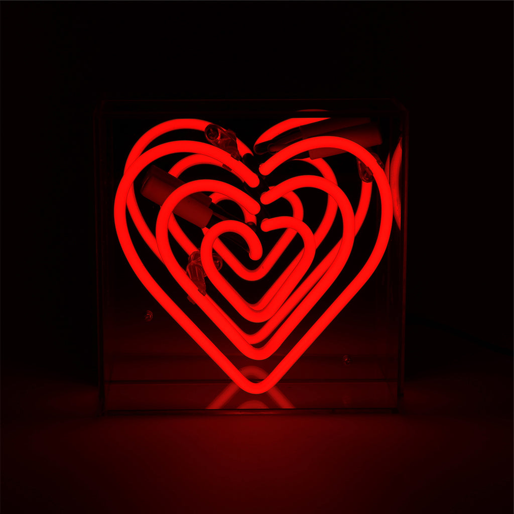'Heart' Mini Glass Neon Sign