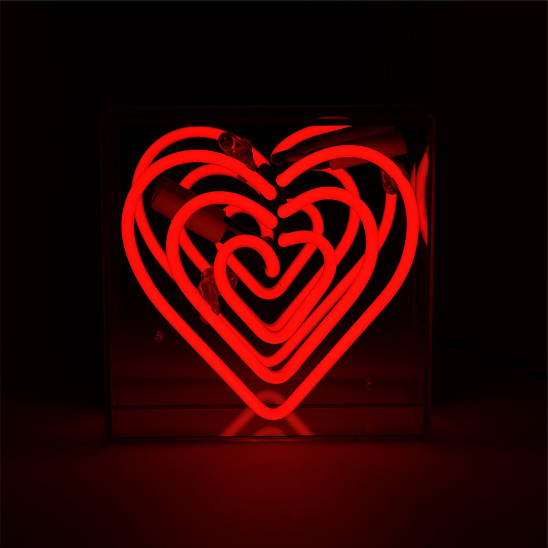 'Heart' Mini Glass Neon Sign