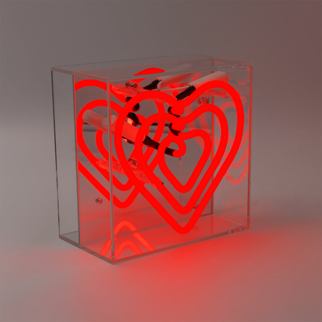 'Heart' Mini Glass Neon Sign