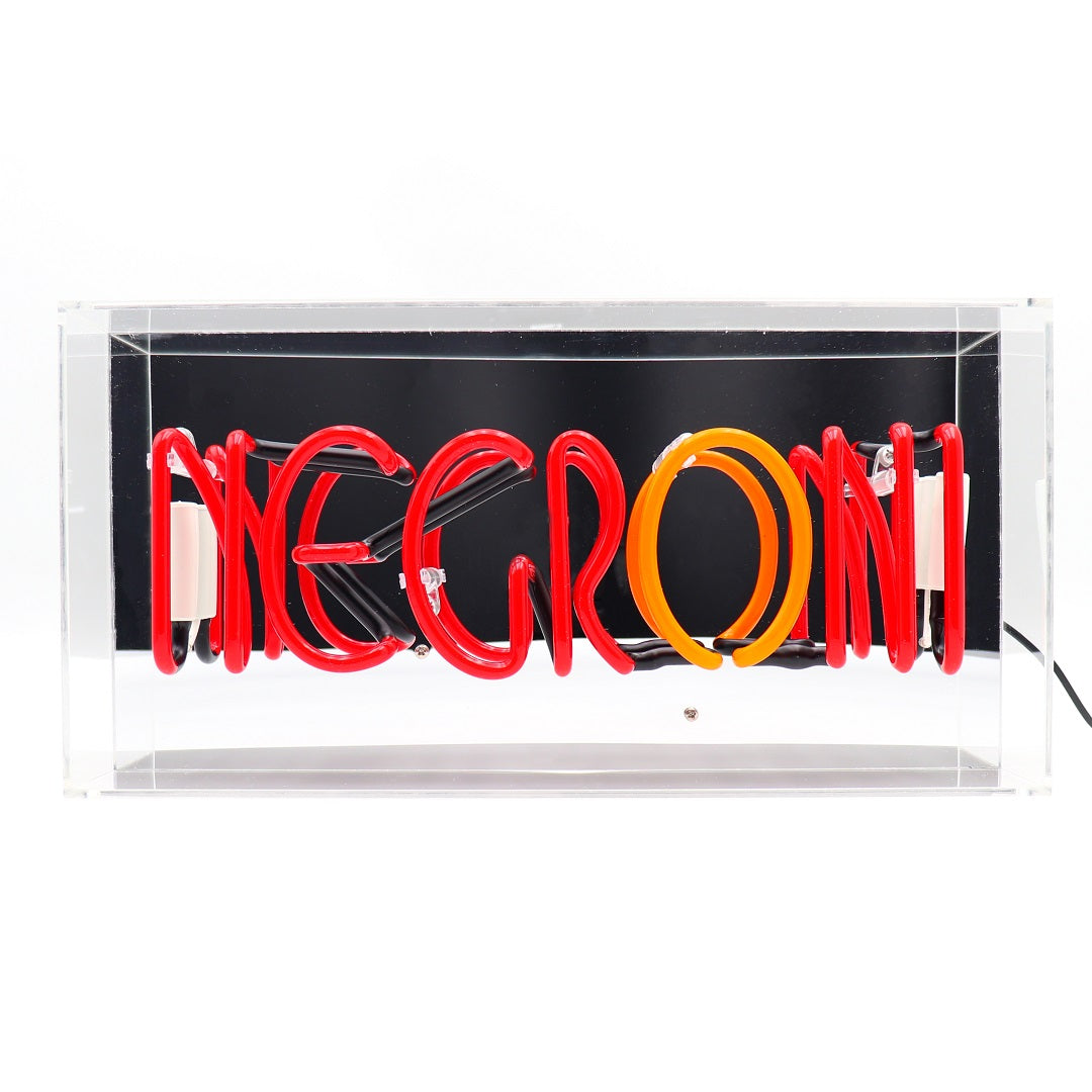 Negroni Glass Neon Box Sign