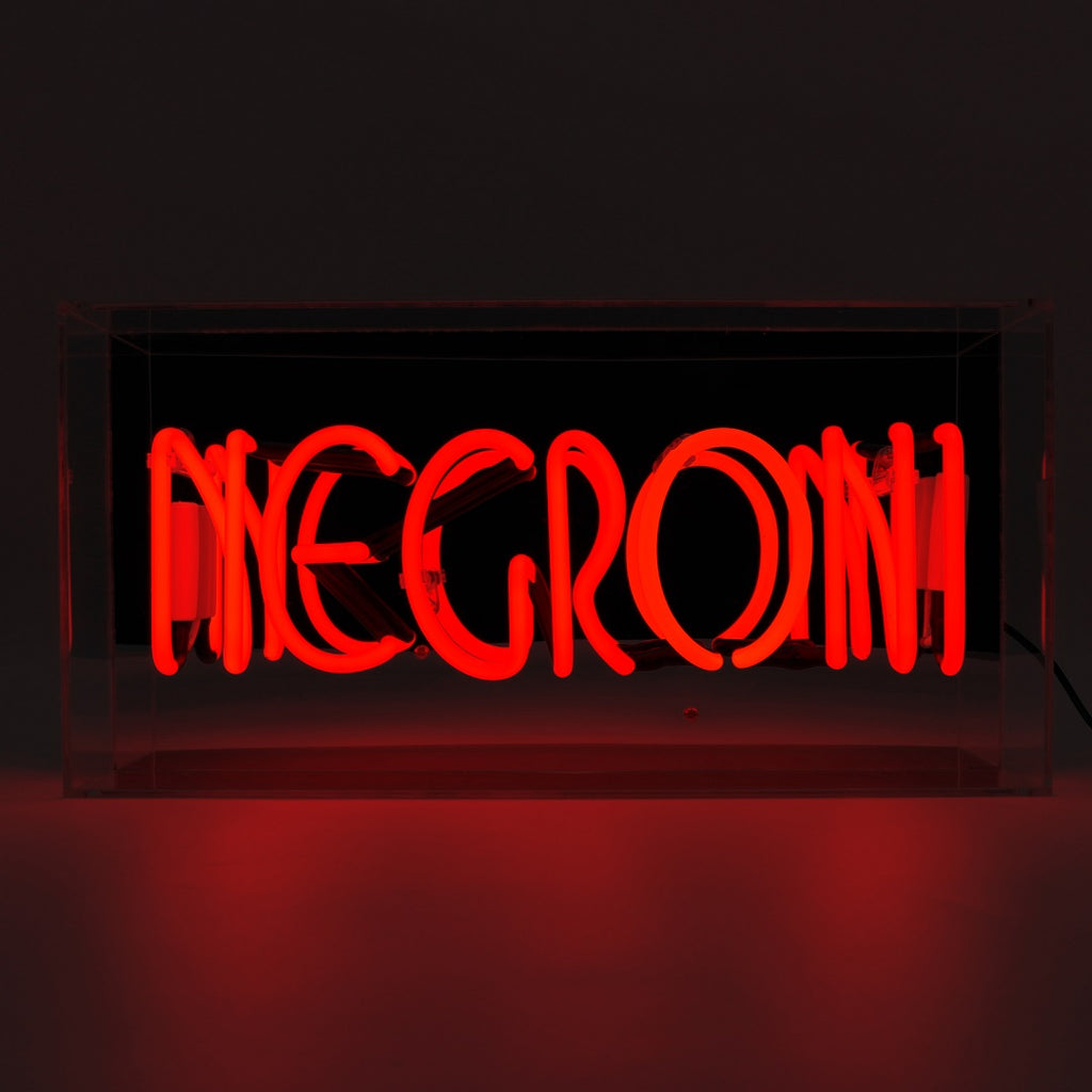 Negroni Glass Neon Box Sign