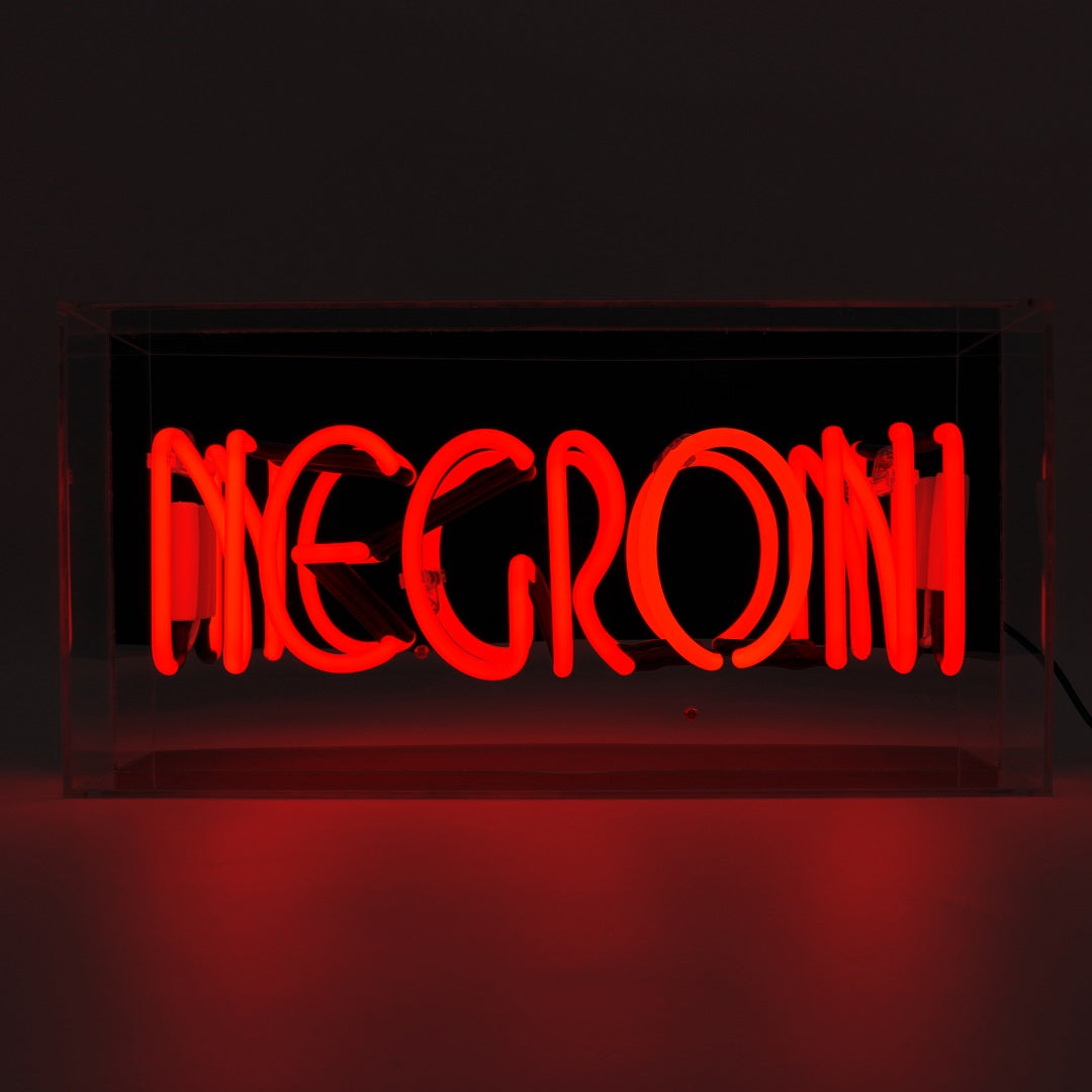 Negroni Glass Neon Box Sign