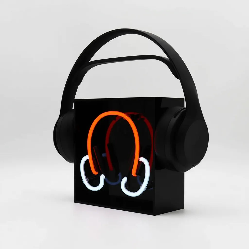 Headphones - Mini Glass Neon Red