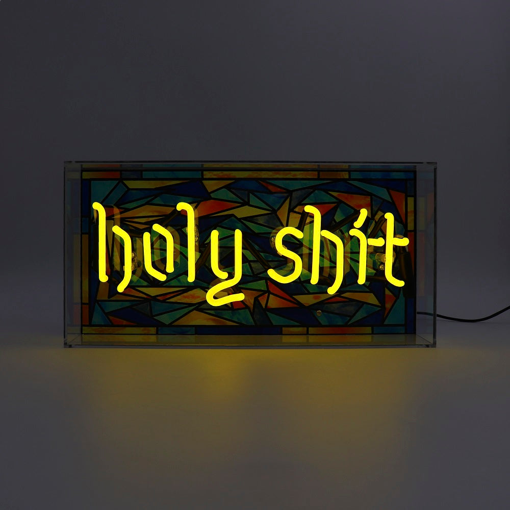 'Holy Shit' Glass Neon Sign