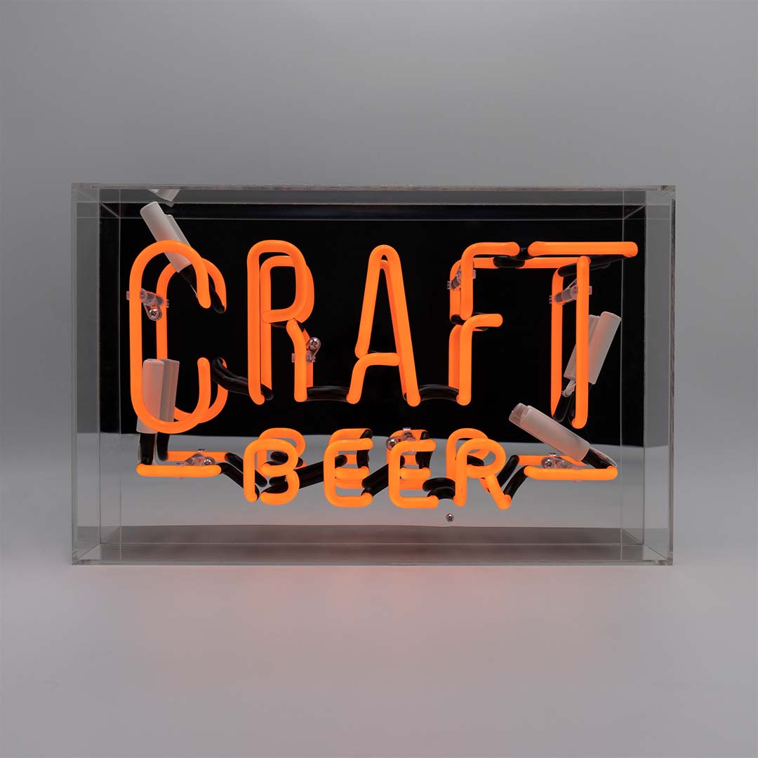 Craft Beer, Large Glass Neon Box