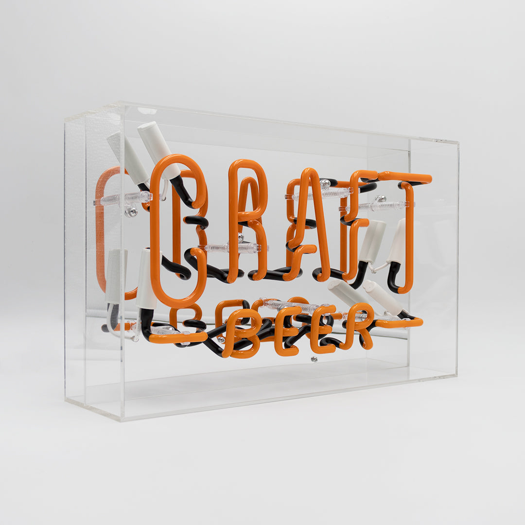 Craft Beer, Large Glass Neon Box