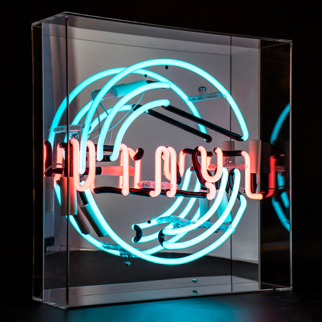 'Vinyl' Large Glass Neon Sign