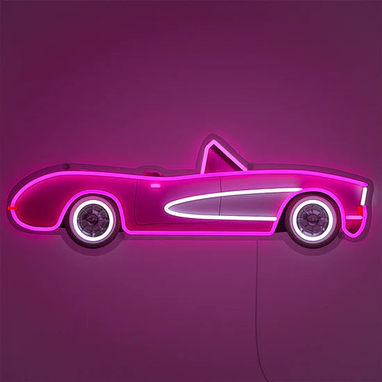 Classic Pink Car Neon LED Sign - Wall Mounted