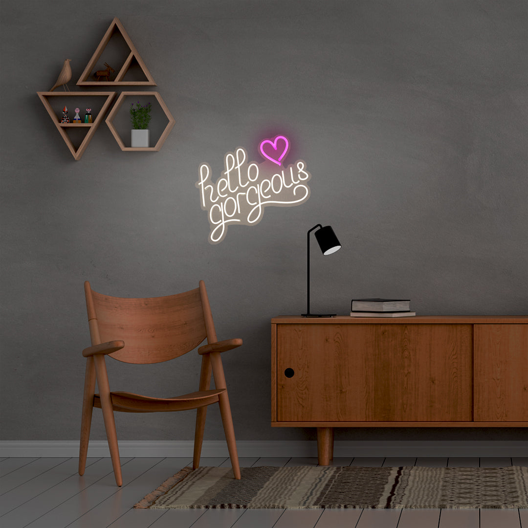 Hello Gorgeous Wall Mounted LED Neon