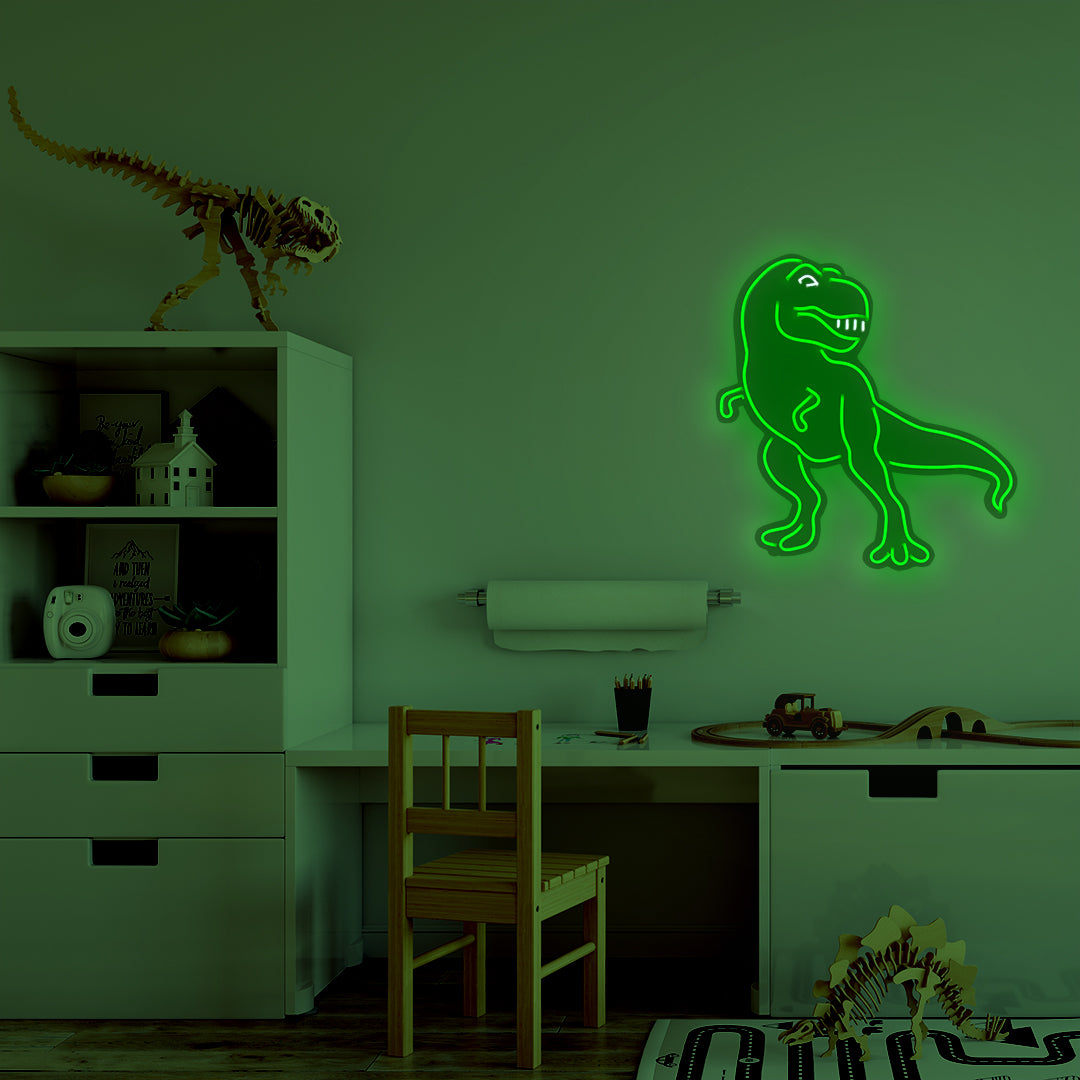 'Dinosaur' Green Neon LED Wall Mounted Sign
