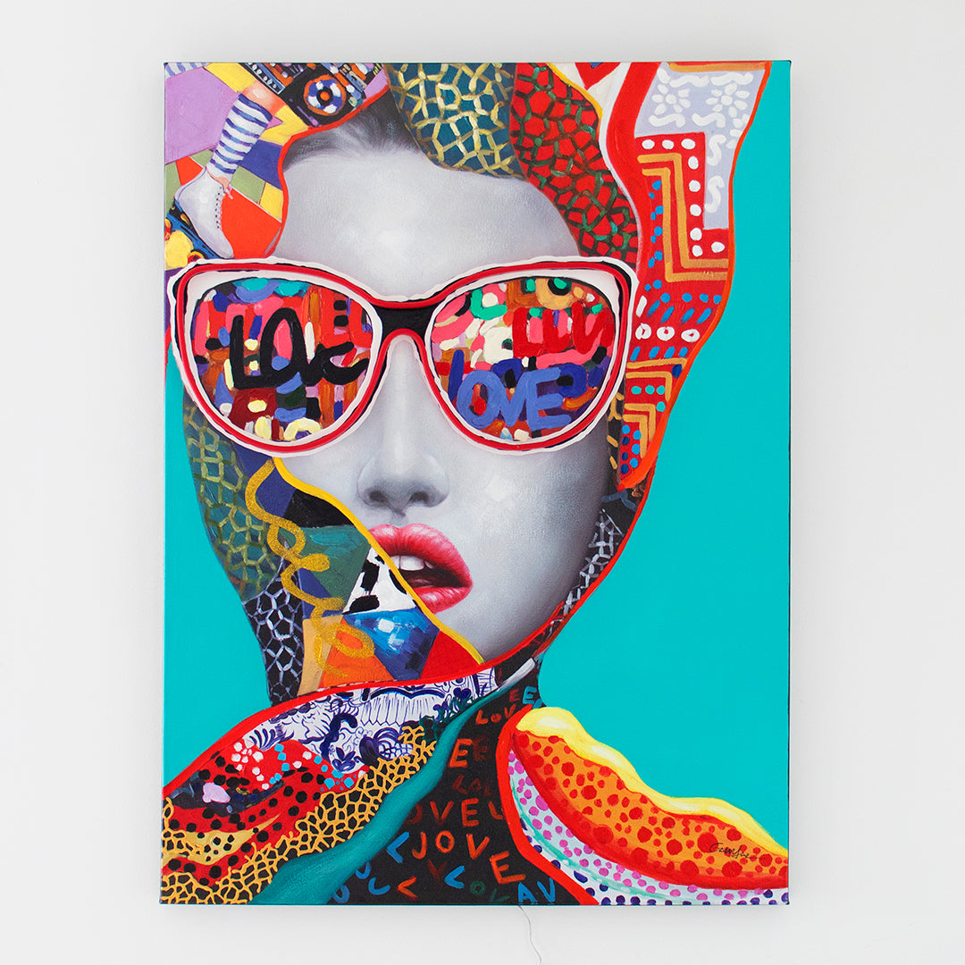 Chic Woman Neon Wall Art - Small