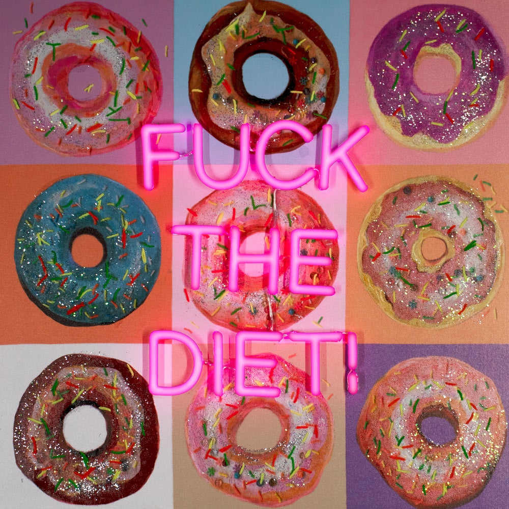 'F**K THE DIET' LED Wall Art