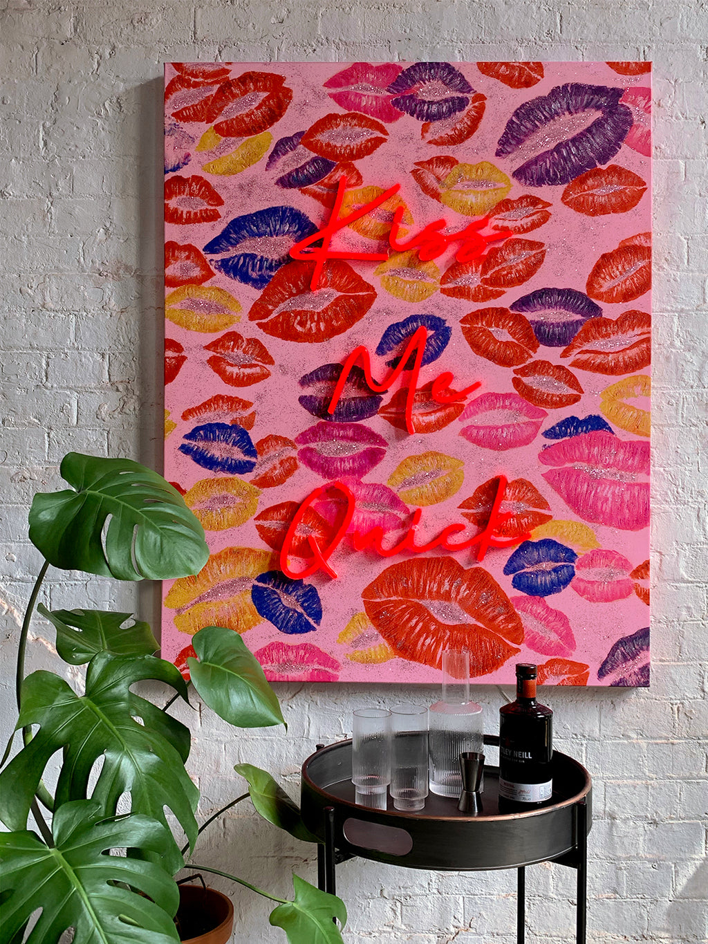 Kiss Me Quick Neon Wall Art
