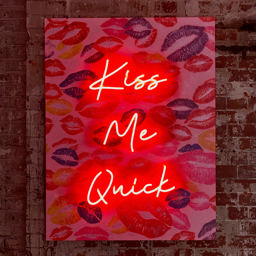 Kiss Me Quick Neon Wall Art