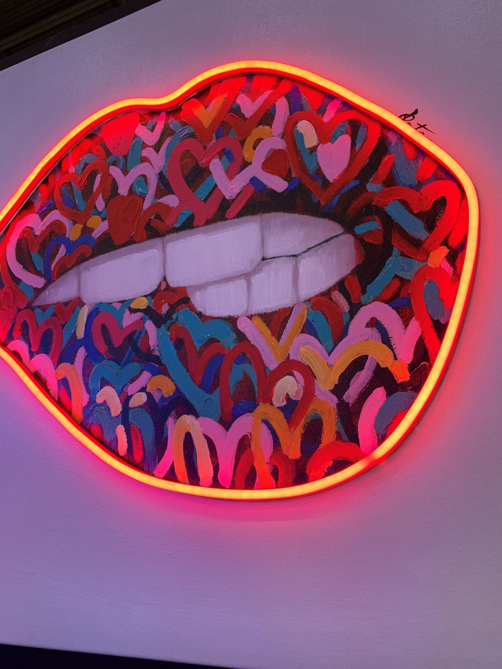 Mouth Wall Painting Neon