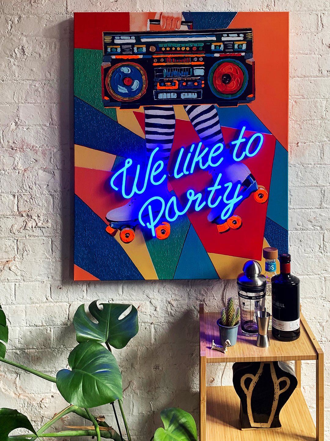 'We Like To Party' LED Wall Art