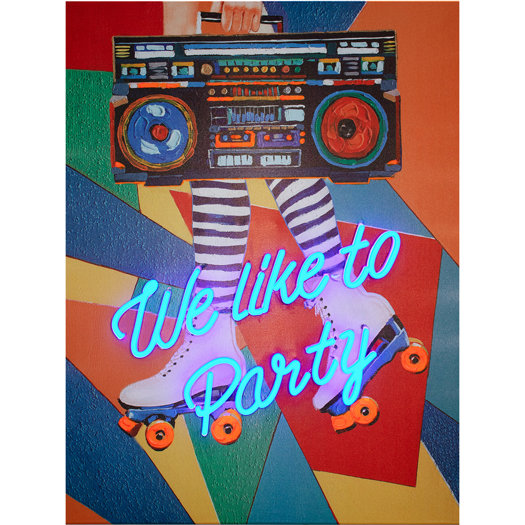 'We Like To Party' LED Wall Art