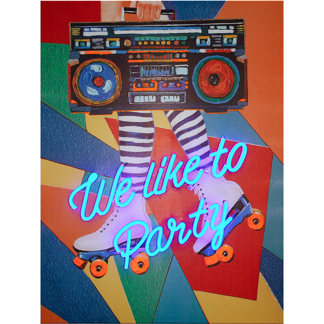 'We Like To Party' LED Wall Art
