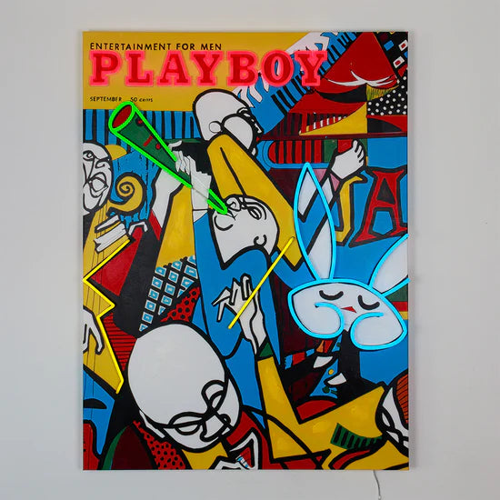 Playboy Jazz Cover Neon Canvas