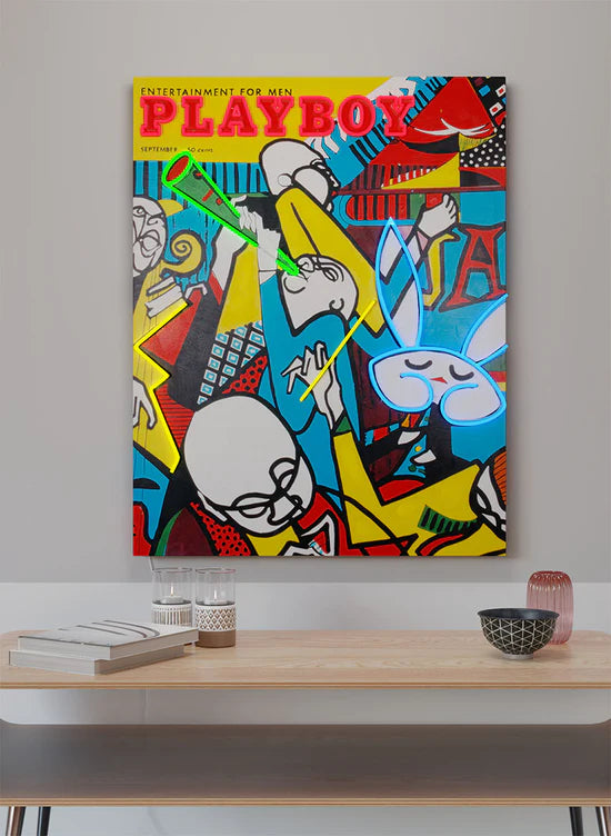 Playboy Jazz Cover Neon Canvas