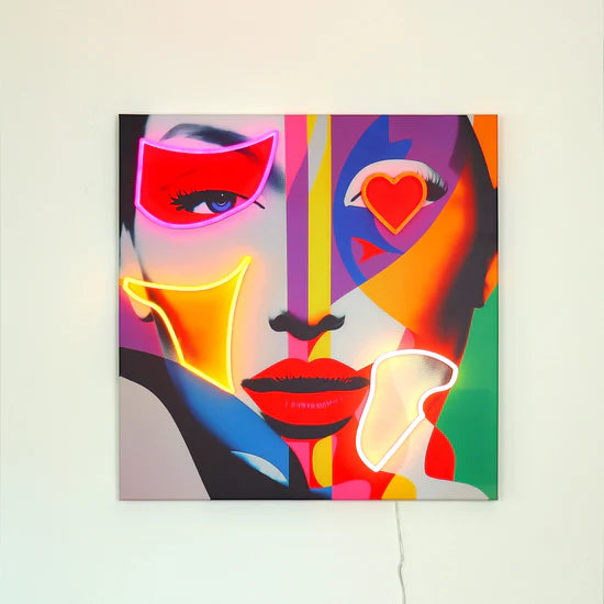 Face Shapes Wall Painting LED Neon