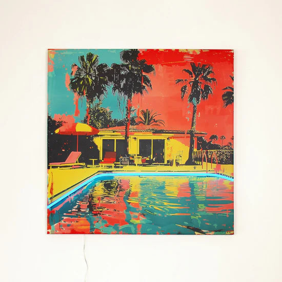 'Miami Pool' - Wall Painting LED Neon