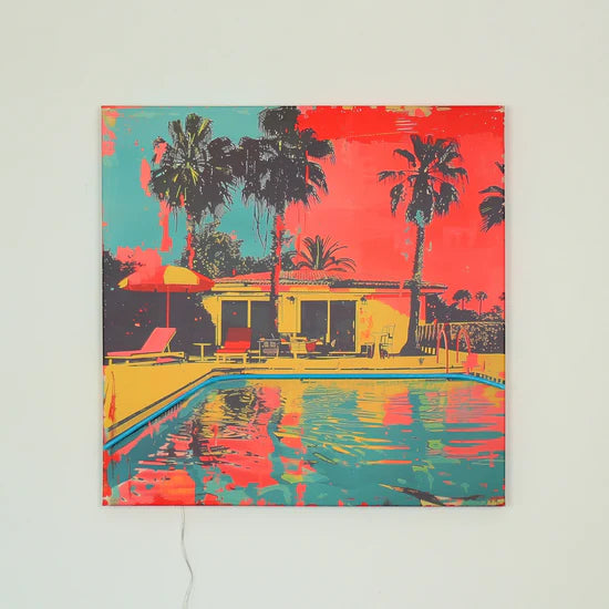 'Miami Pool' - Wall Painting LED Neon