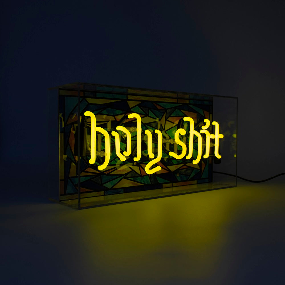 'Holy Shit' Glass Neon Sign