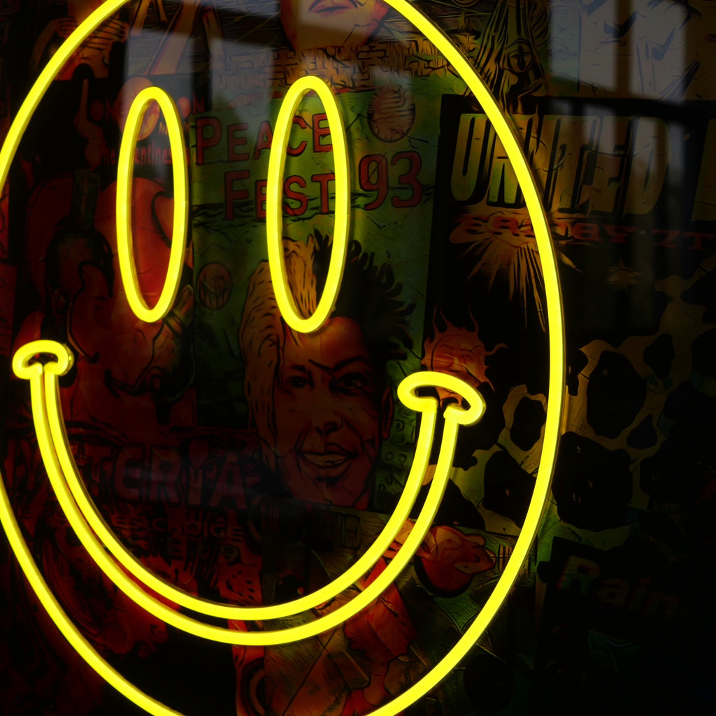 Smiley House Neon on Acrylic.